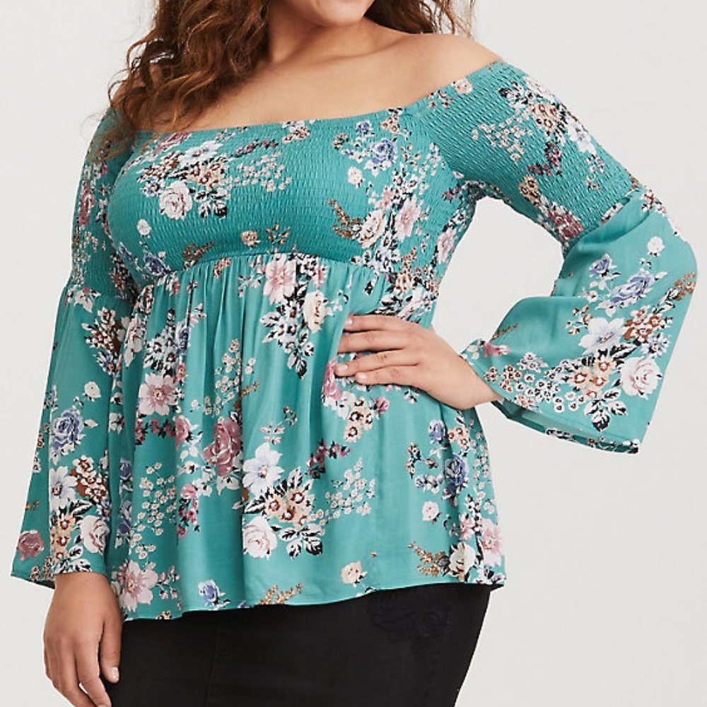 TORRID size 2 off-shoulder floral top